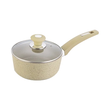 Eco ЕКО-Касерола с капак 18 см с керамично мраморно покритие Крем hx-s7pc18c (018486)