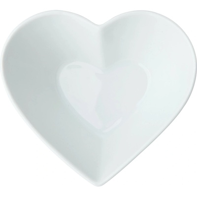 Mikasa Moderní zaoblená čtvercová porcelánová miska bílá design srdce 200 ml