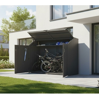 Westmann Linea garážový záhradný box na bicykle 100x200x154 cm antracitová WMHRB 25B4