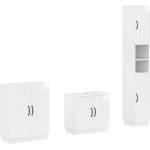 vidaXL 3 частен комплект за баня HOORN Бял гланц Инженерна дървесина (3417472)