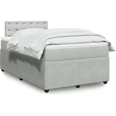 vidaXL 11461.3287698 Boxspring postel s matrací světle šedá samet