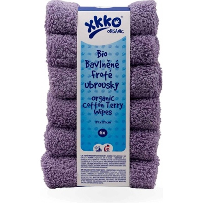 XKKO BIO bavlnené obrúsky Organic, 21x21 Lavender Aura