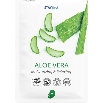 Stay Well Vegan sheet mask - ALOE Маска за лице дамски 23gr