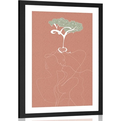 Plakát s paspartou kořeny lásky - 40x60 white