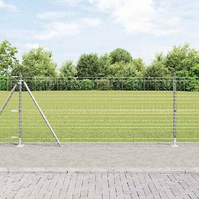 OMAXI Zahradní euro plot s betonovým základem 25 x 0,8 m Stříbrná 243775