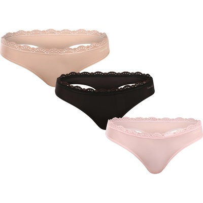 Calvin Klein 3PACK dámske tangá viacfarebné (QD5300-3VQ)