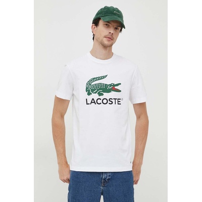 Lacoste Памучна тениска Lacoste в бяло с принт (TH1285)