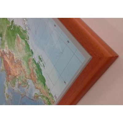 Georelief Státy středozemního moře - plastická mapa 80 x 60 cm Varianta: mapa v dřevěném rámu, Provedení: Pinos třešeň