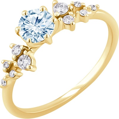 Eppi Zásnubný prsteň s akvamarínom a lab-grown diamanty Olha R48974