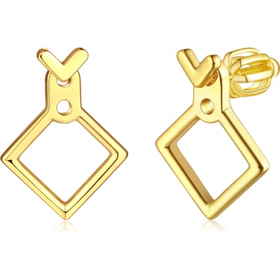 Olivie stříbrné geometrické náušnice GOLD 8037