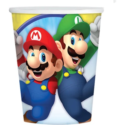 Amscan Хартиени чаши - Super Mario 250 мл 8 бр
