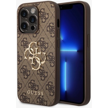 GUESS PU 4G Metal Logo Zadní Kryt pro iPhone 15 Pro Max Brown Калъф за телефон Guess | Lilav | ЖЕНИ | UNI