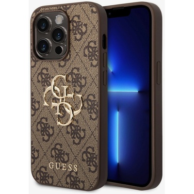 GUESS PU 4G Metal Logo Zadní Kryt pro iPhone 15 Pro Max Brown Калъф за телефон Guess | Lilav | ЖЕНИ | UNI