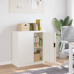 vidaXL Шкаф за папки бял 79x40x90 см стомана (339732)