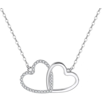 Majya Stříbrný řetízek s přívěskem DOUBLE HEART 11225
