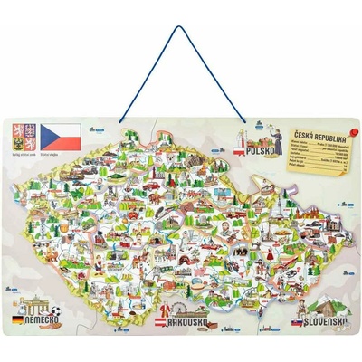 Dudlu Magnetická mapa ČR s obrázky a společenská hra, 3 v 1