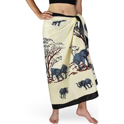 Thajsko Sarong Pareo REN slony krémová