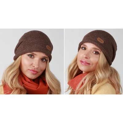 Fashionweek Elegantní dámská teplá čepice v módních barvách beanie ZIZI-P5 Mocca