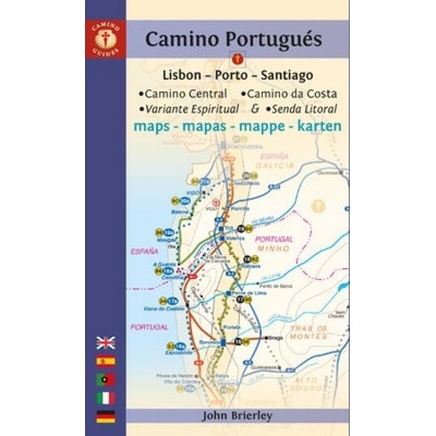 Camino Portugues Maps, Lisbon - Porto - Santiago / Camino Central, Camino de la Costa, Variente Espiritual a Senda Litoral Kaminn Media Ltd