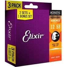 Elixir Nanoweb Acoustic 16545 3 Pack