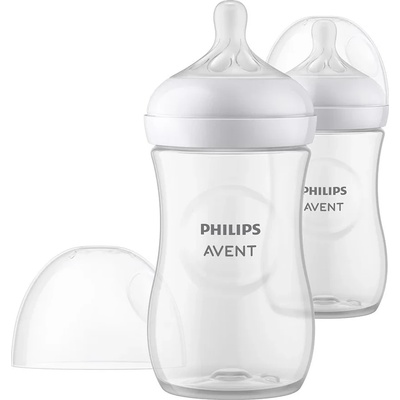 Philips Комплект 2 броя шишета за хранене Philips Natural Response - 260 ml, с биберон със сила на потока 3, 1 m+ (00A.0606.001)