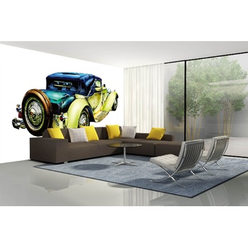 DIMEX ART s. r. o Самозалепваща се флизелинова фототапета стара зелена кола 375 x 250 см