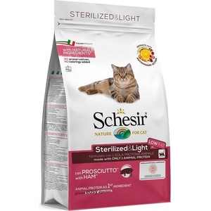 Schesir Sterilized & Light with Ham - с прошуто, за кастрирани или с наднормено тегло 1.5kg