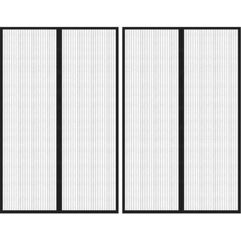 vidaXL Магнитни завеси против насекоми за врата 2 бр черни 220x130 см (314689)