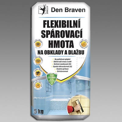 Flexibilní spárovací hmota 5kg BÍLÁ na obklady a dlažbu DEN BRAVEN