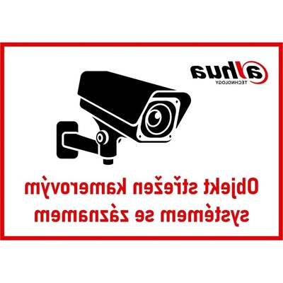 DAHUA TECHNOLOGY Dahua Bezpečnostní tabulka pro kamerové systémy, transparentní, zrcadlový tisk, 210x150mm, logo Dahua