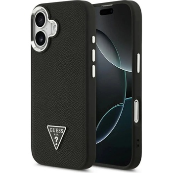 GUESS Калъф Guess Grained Triangle Logo MagSafe за iPhone 17 - черен