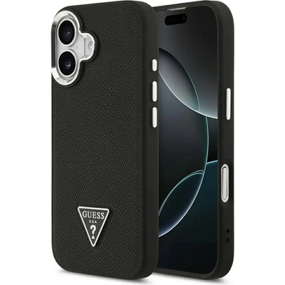 GUESS Калъф Guess Grained Triangle Logo MagSafe за iPhone 17 - черен