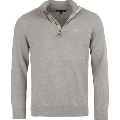 Barbour ľahký zapínací sveter Barbour Cotton Half Zip grey marl