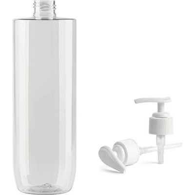 Ambra Plastová lahvička čirá s bílou pumpičkou 500 ml