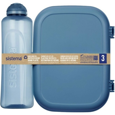 Sistema set Desiatový box Ribbon 1,1 l a fľaša Swift 480 ml modrá