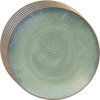 Orion Sada keramických mělkých talířů Glaze zelená 27 cm 6 ks