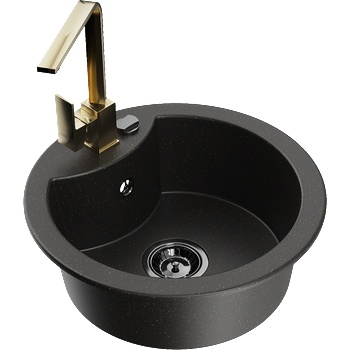 Mexen Diego гранитна кухненска мивка с 1 отделение с батерия Rita, (6512-75-670300-50-B)