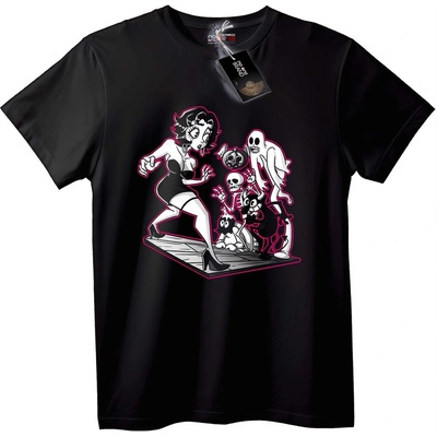 NOONEBRAND Тениска Halloween призраченPin-Up - M, Black