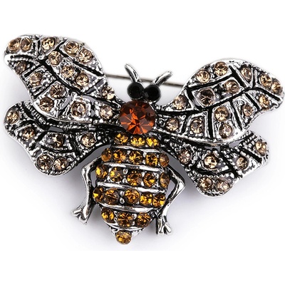 Stoklasa brož s broušenými kamínky včela 1 platina