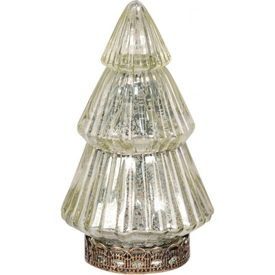 Zlatý skleněný dekorační svítící stromek LED Tree - Ø 8*14 cm - Clayre & Eef