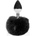 Ouch! Bunny Tail with Metal Butt Plug Black
