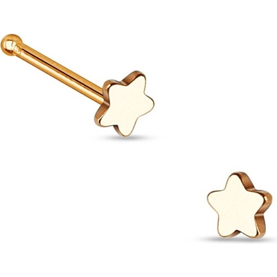 Šperky4U Zlacený piercing do nosu hvězda N01159-RD