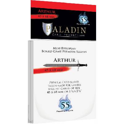 Протектори за карти Paladin Card Protection - Arthur, Mini European, 45 x 68 mm (55 бр. ) (PALARTCLR1)