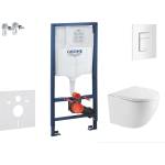 GROHE Rapid SL - Комплект за стенен монтаж, тоалетна Oudee и седалка softclose, бутон Skate Cosmopolitan, алпийско бяло SANI11BA3111 (SANI11BA3111)