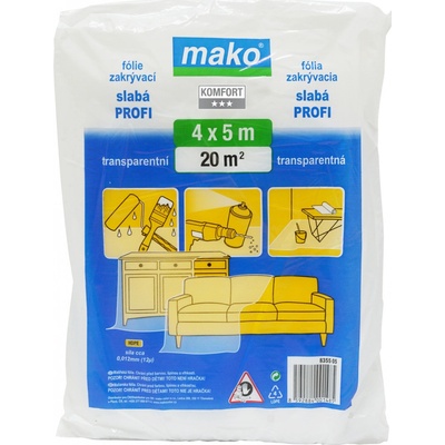 Zakrývací fólie HDPE 4 x 5 m, 12 mikronů, transparentní