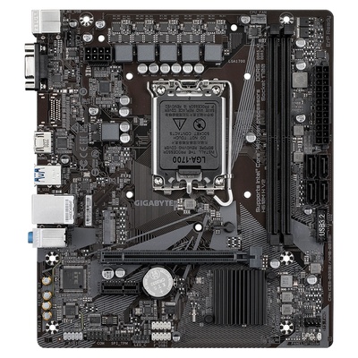 Дънна платка Gigabyte H610M H V2, H610, LGA1700, DDR5, PCI-E 4.0 (HDMI&VGA), 4x SATA 6Gb/s, 1x M. 2, 2x USB 3.2 Gen 1, Micro ATX (H610M H V2)
