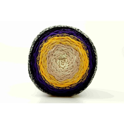 Chainy Cotton Cake ReTwisst 43 variace béžová, žlutá, fialová, černá