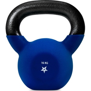 Yes4All WEAW Neoprene Coated Kettlebell, Strength Training Kettlebells - 16KG Dark Blue