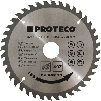 Proteco Kotouč pilový SK 185x2,2x30 40z + redukce 30/20 mm PK185-40