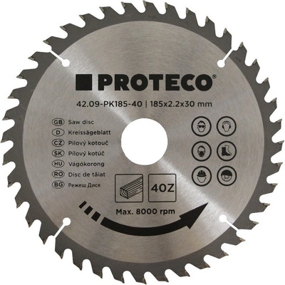 Proteco Kotouč pilový SK 185x2,2x30 40z + redukce 30/20 mm PK185-40